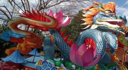 Loong (Chinese Dragon) at Cui Hu (Green Lake), Kunming, Yunnan, China.