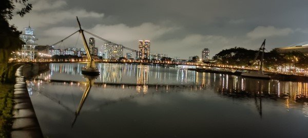 Tanjong Rhu Suspension Bridge, Singapore.