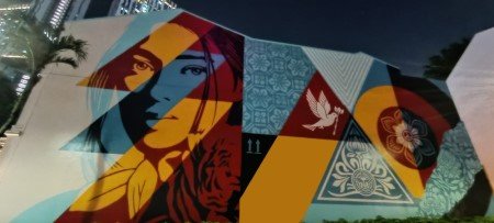Mosaic of Peace and Harmony by Sheppard Fairey at Duxton Rd and Craig Rd.
