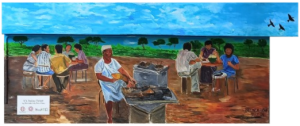 Satay by the Bay mural by Belinda Low in 2024 at Blk 4 Keong Saik Rd.