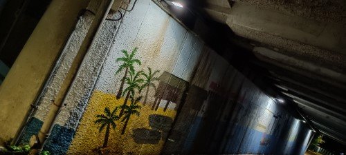 Under the Nicoll Highway.