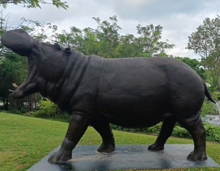 Love The Hippopotamus  sculpture by Gillie and Marc.