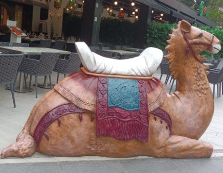 The camel by Unknown Sculptor at Tarboush Restaurant.