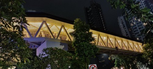 The overhead bridge that connects Tanglin Club Sports Centre to the Tanglin Club.