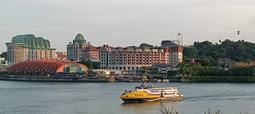 Scenery of the Waterfront and Sentosa from across the water.