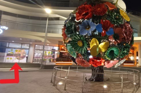 Walk back to before the Flower Tree Sculpture. Turn left and enter  VivoCity using its side entrances.