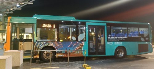 Take the Sentosa Bus B at the Beach Station to the Opposite Amara Sanctuary Resort Sentosa bus stop.