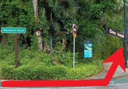 From Woolwich Rd turn left into Cove Avenue.