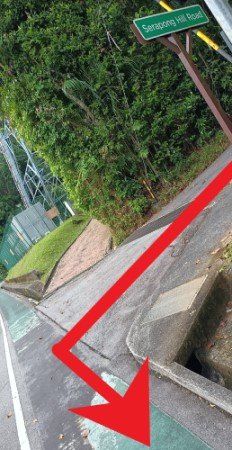 Come down Serapong Hill Rd and turn left.