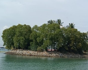 With your back facing the rocks walk straight past the shelter and turn right and follow the walkway.