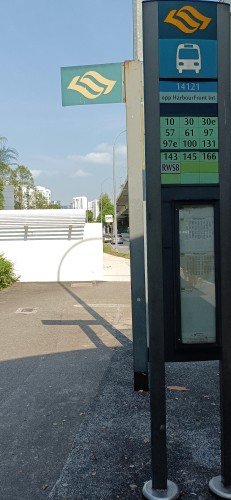 The 14121 opp HarbourFront Int bus stop.