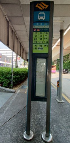 To the 14141 HarbourFront Stn/Vivocity bus stop.