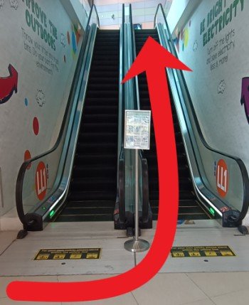 Walk into  PALAWAN KIDZ CITY, turn left and go up the escalator to enjoy the Malaysia Airlines plane.