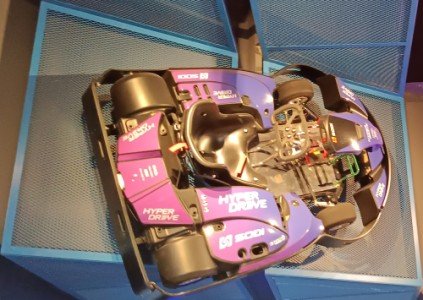 Gold plated go kart at HYPER DRIVE's lobby.