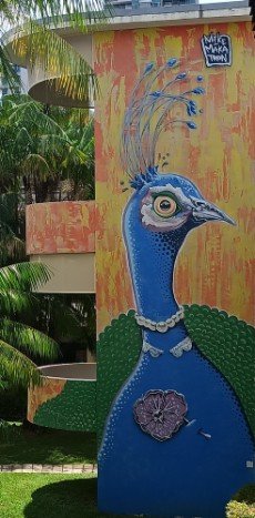 Peacock mural at Tiong Bahru Market by Mike Makatron.