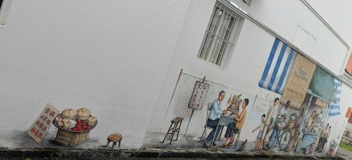 Pasar & the Fortune Teller mural by Yip Yew Chong.